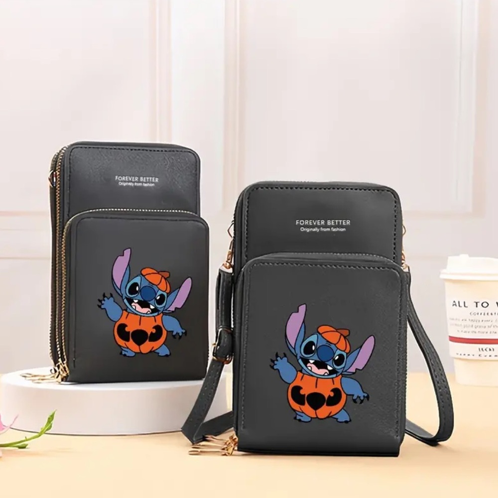Black Crossbody Bag with Cartoon Design - Picture 7 of 7